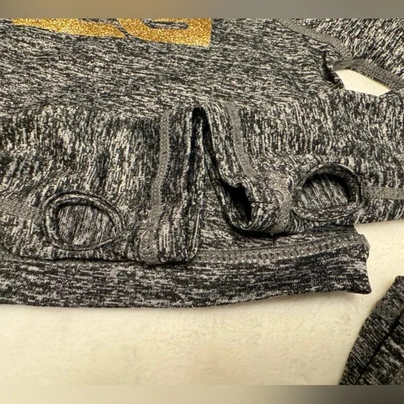 NWOT 2 Piece Matching Outfit Set For Girls Charcoal Gray And Gold Size 6 - Picture 3 of 6